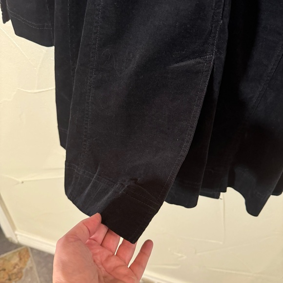 🦋Eileen Fisher Cotton Fine Corduroy Black Double Breasted Belted Jacket🦋 - Picture 9 of 11
